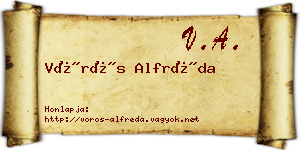 Vörös Alfréda névjegykártya